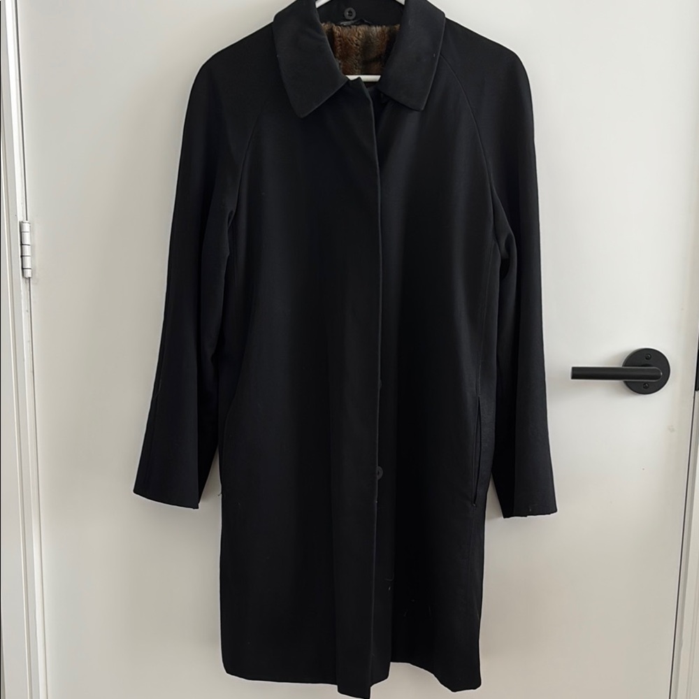 Hilary Radley Black Coat Streamlined Silhouette